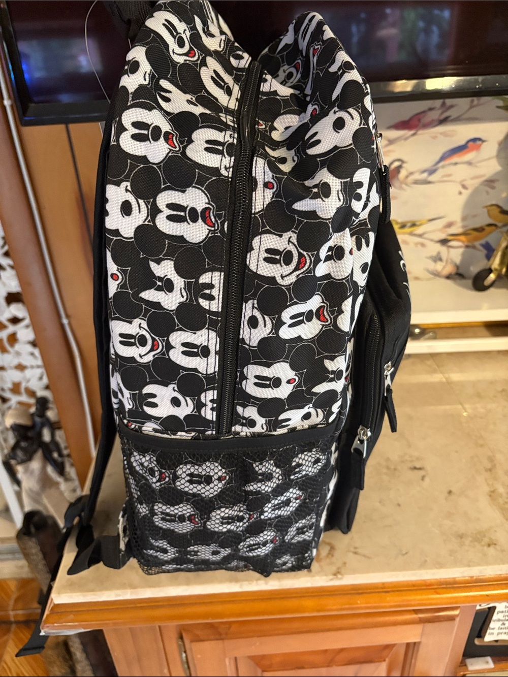 Walt Disney World Mickey Mouse lg Backpack - Black & White - Picture 3 of 8